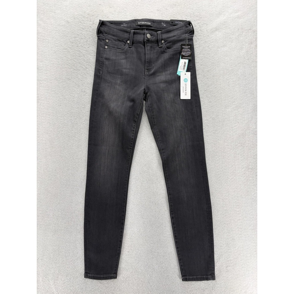 Liverpool Kaylee Skinny Jeans Womens 2 Gray Mid Rise Stretch Denim Stitch Fix
